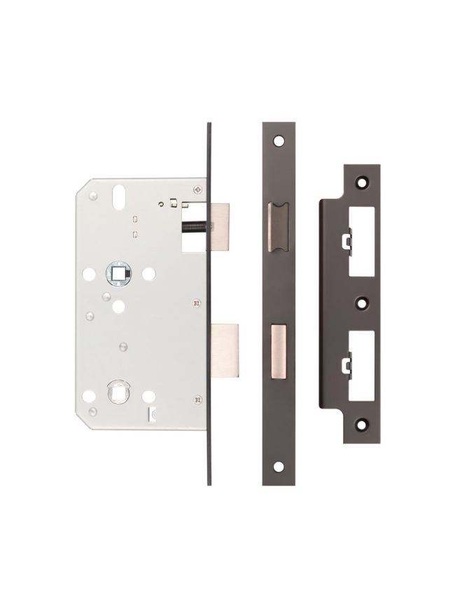 Jedo 78mm Din Bathroom Locks 60mm Backset Dark Bronze - By Frelan Hardware - JL-DB60DB