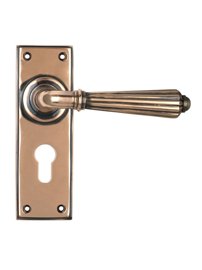 Polished Bronze Hinton Lever Euro Lock Set