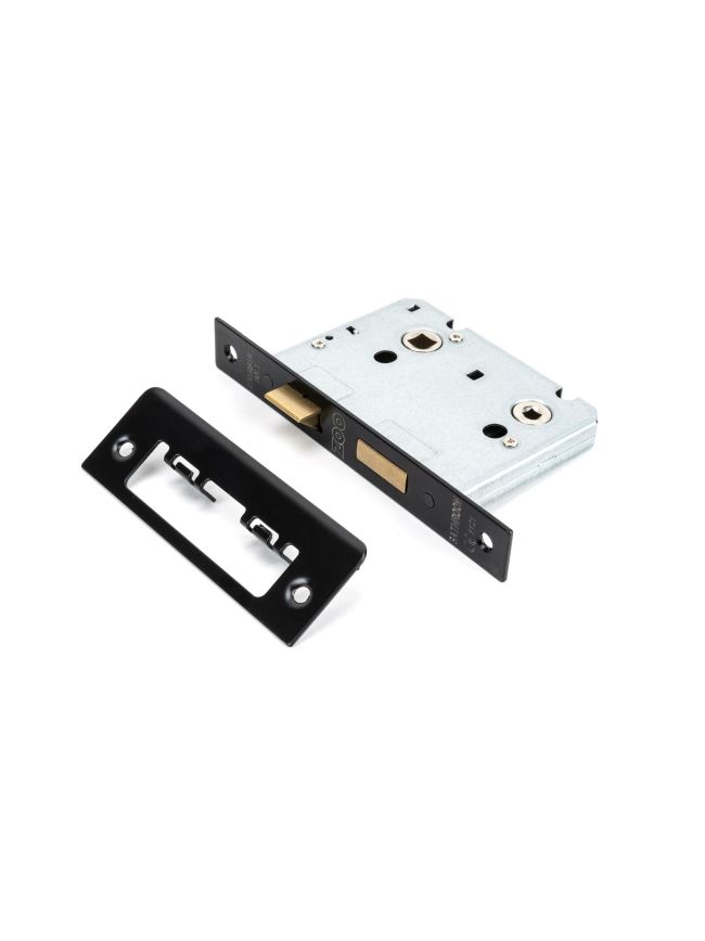 Black 2½" Bathroom Mortice Lock
