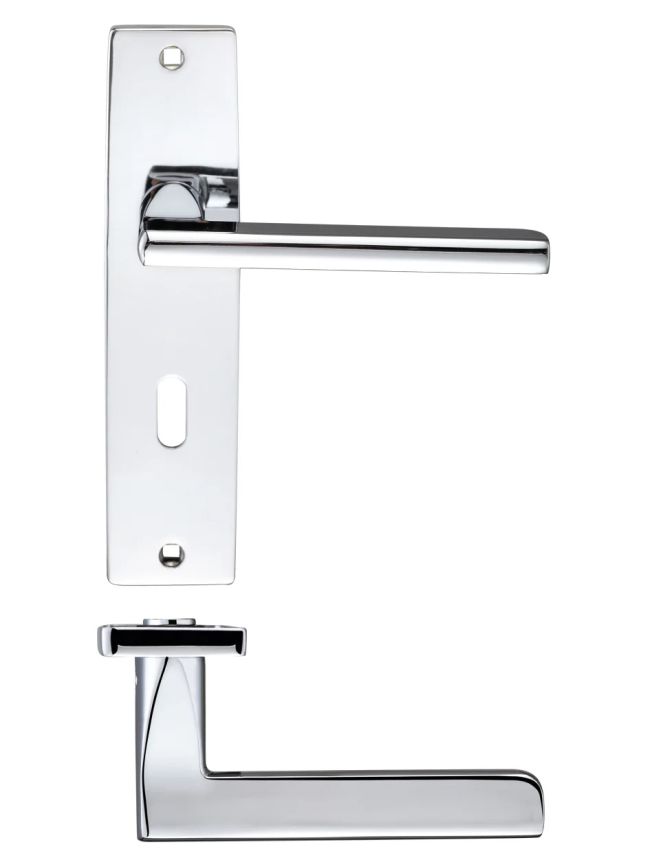 Zoo Hardware Venice lever on lock backplate - Polished Chrome