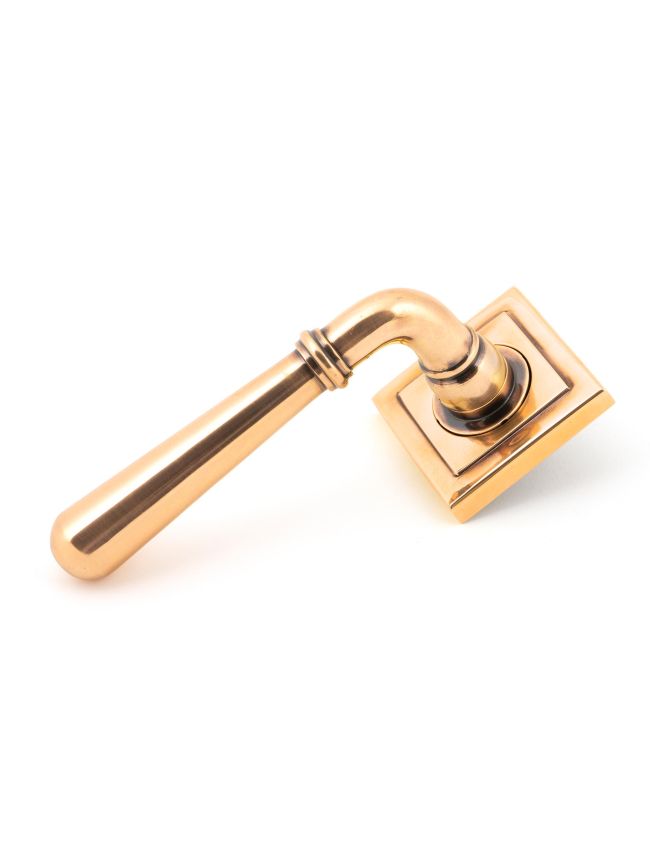Polished Bronze Newbury Lever on Rose Set (Square) - Unsprung