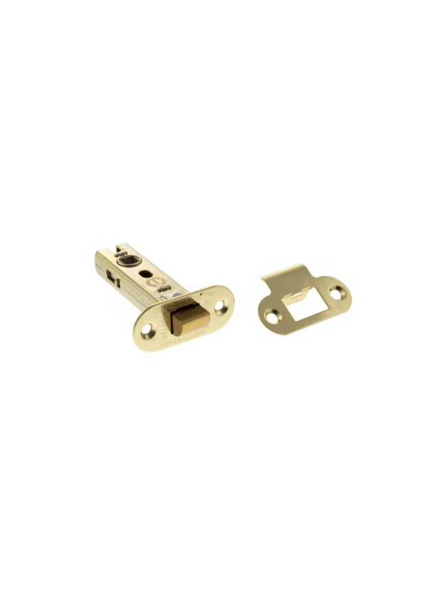 Atlantic Fire-Rated CE Marked Bolt Through Tubular Radius Latch 3" - Polished Brass