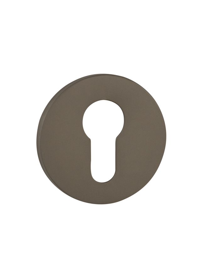 Tupai Rapido 5S Line Euro Escutcheons on 5mm Slimline Round Rose - Titanium (Pair)