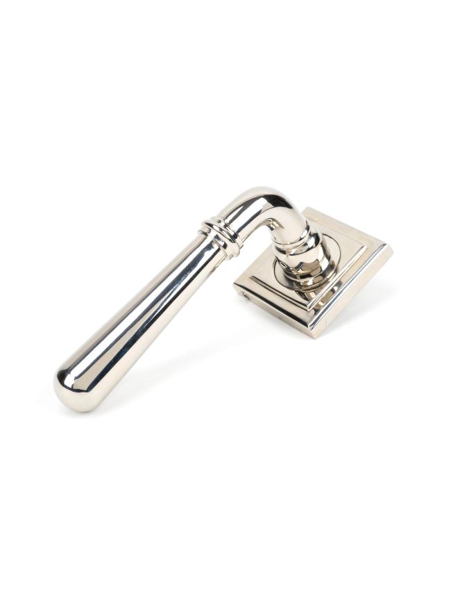 Polished Nickel Newbury Lever on Rose Set (Square) - Unsprung