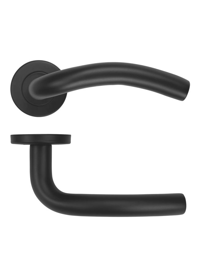 Zoo Hardware 19mm Arched Lever on Round Rose 52mm x 8mm Push-on Rose - BS EN 1906 Grade 3 - Grade 201 - PCB