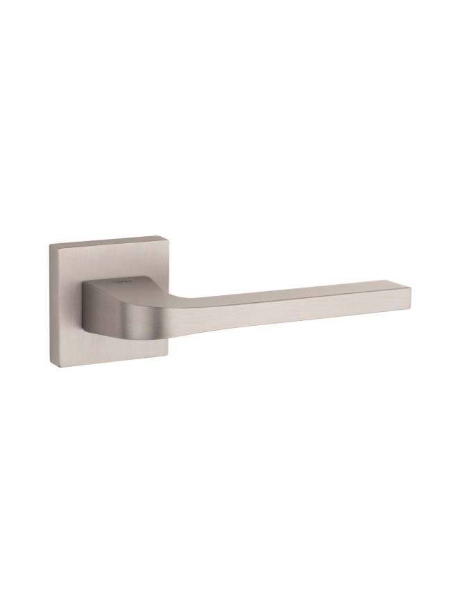 Tupai Rapido CurvaLine Valbona Lever Door Handle on Square Rose - Pearl Nickel (Pair)