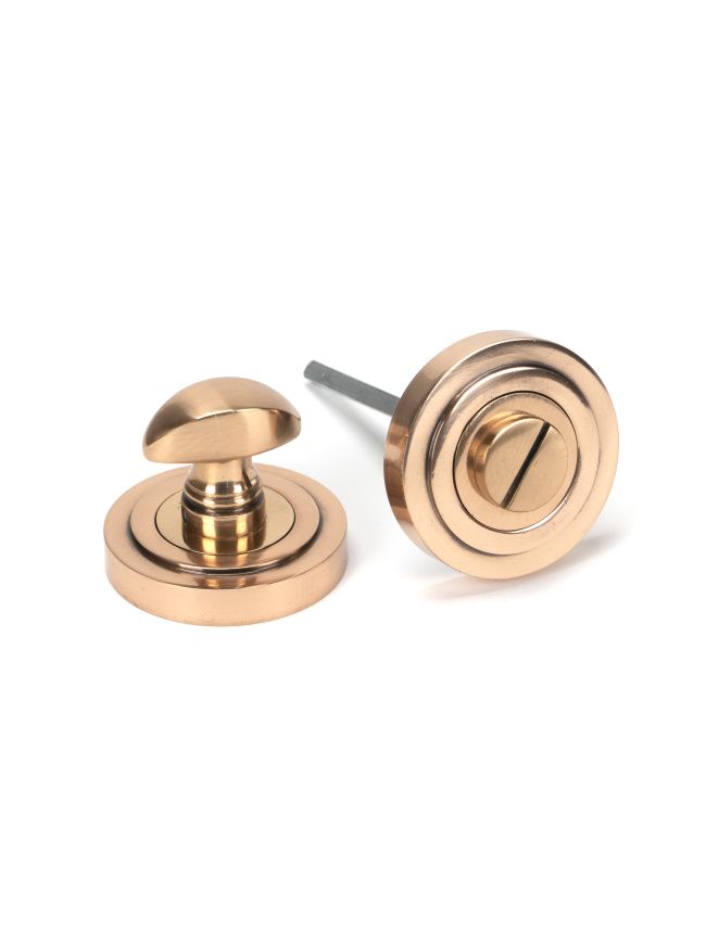 Polished Bronze Round Thumbturn Set (Art Deco)