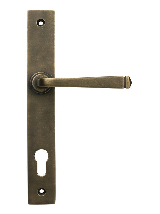 Burnished Brass Avon Slimline Lever Espag. Lock Set