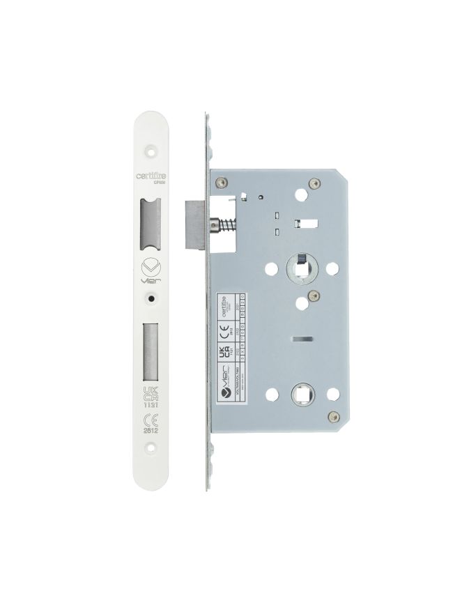 Zoo Hardware 2 Piece - DIN bathroom - 78mm c/c - backset 60mm - White