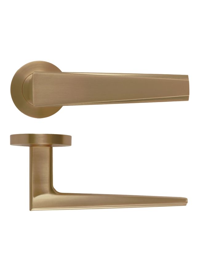 Zoo Hardware Veloce Lever On Round Rose - Antique Brass