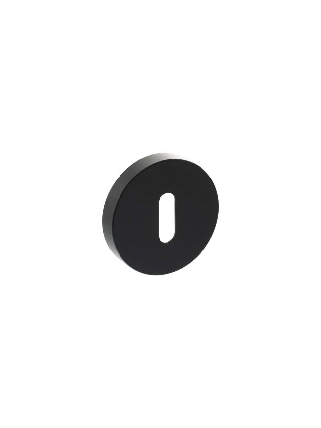 Senza Pari Key Escutcheons on Minimal Round Rose - Matt Black (Pair)