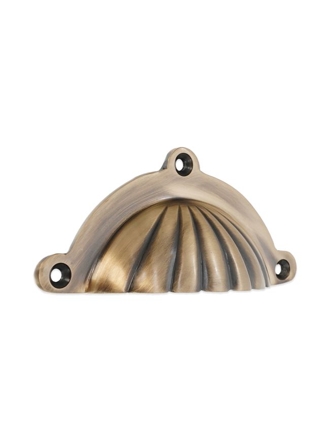 Shell Cup Pull Antique Brass