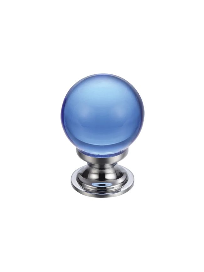 Zoo Hardware Glass Ball Cabinet Knob - Plain 25mm - Brass