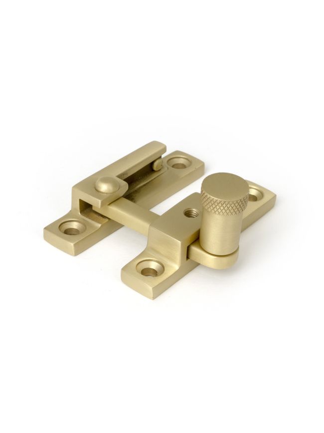 Satin Brass Brompton Quadrant Fastener - Narrow