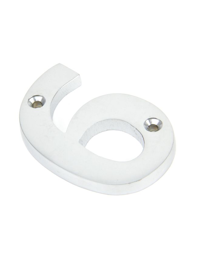 Satin Chrome Numeral 6