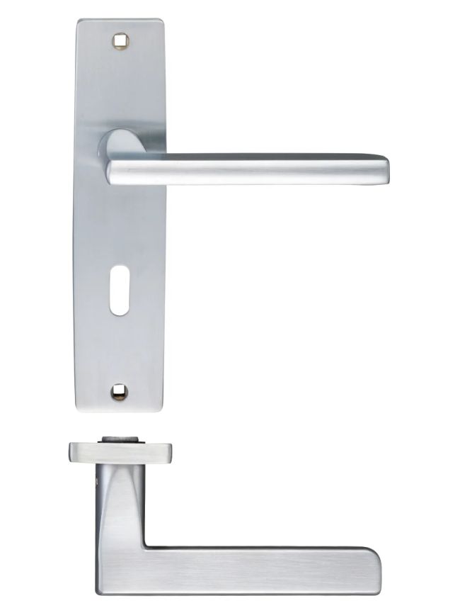 Zoo Hardware Venice lever on lock backplate - Satin Chrome