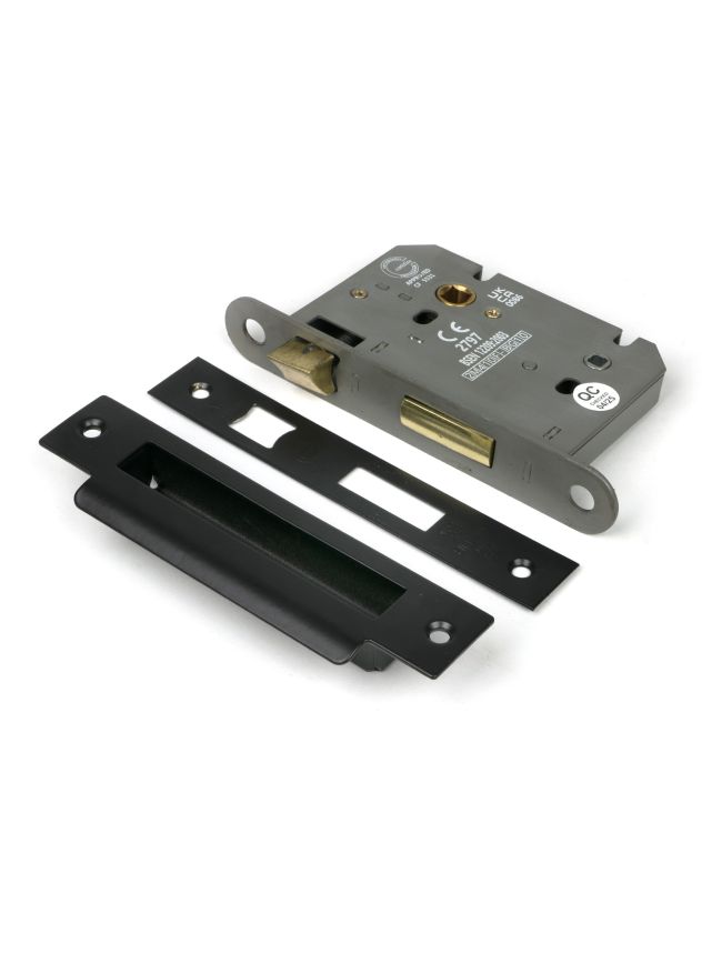Black 3" Heavy Duty Bathroom Mortice Lock