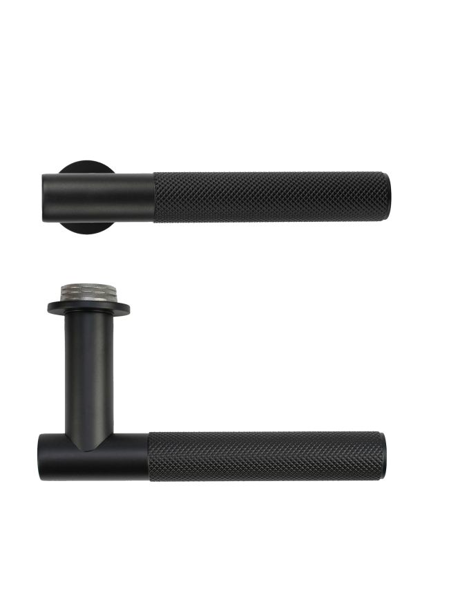 Zoo Hardware Orta Lever on 32mm Round Mini Rose - Black