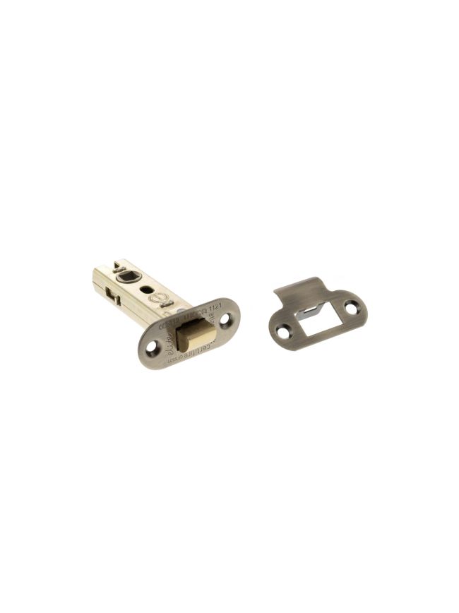 Atlantic Fire-Rated CE Marked Bolt Through Tubular Radius Latch 3" - Antique Brass