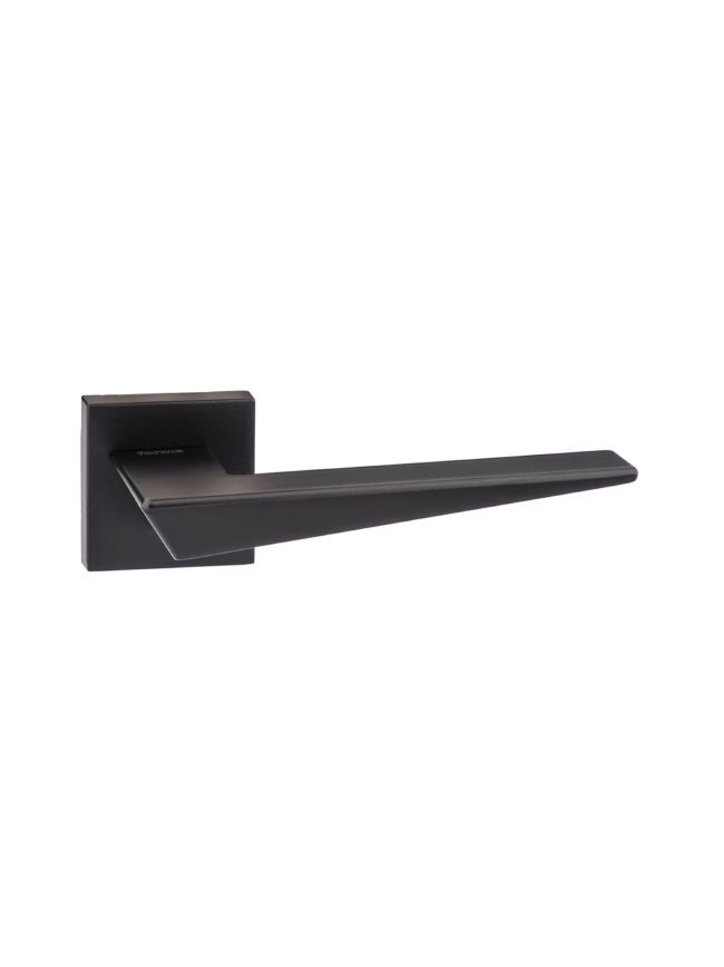 Forme Naxos Lever Door Handle on Minimal Square Rose - Matt Black (Pair)