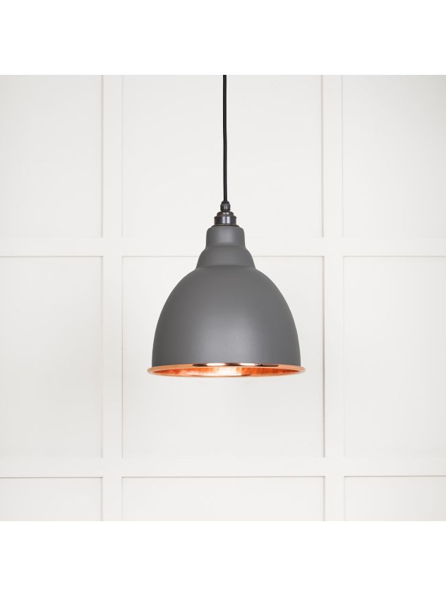 Hammered Copper Brindley Pendant in Bluff