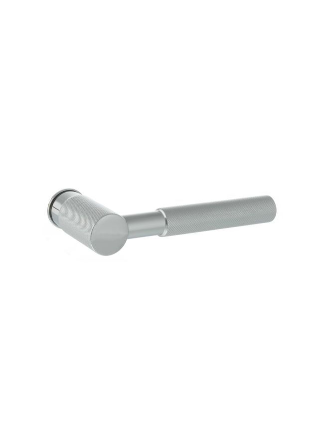 Millhouse Brass Mason Lever Door Handle on Concealed Round Rose - Polished Chrome (Pair)