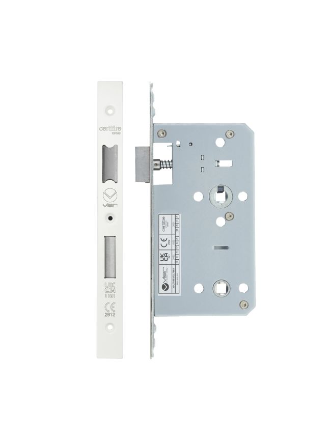 Zoo Hardware 2 Piece - DIN bathroom - 78mm c/c - backset 60mm - White