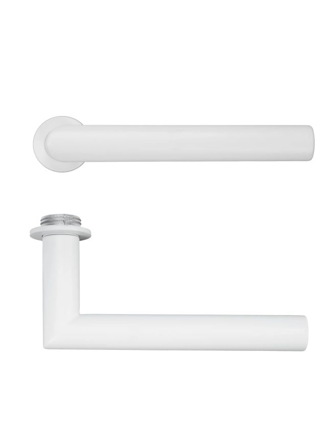 Zoo Hardware Lugano Lever on 32mm Round Mini Rose - White