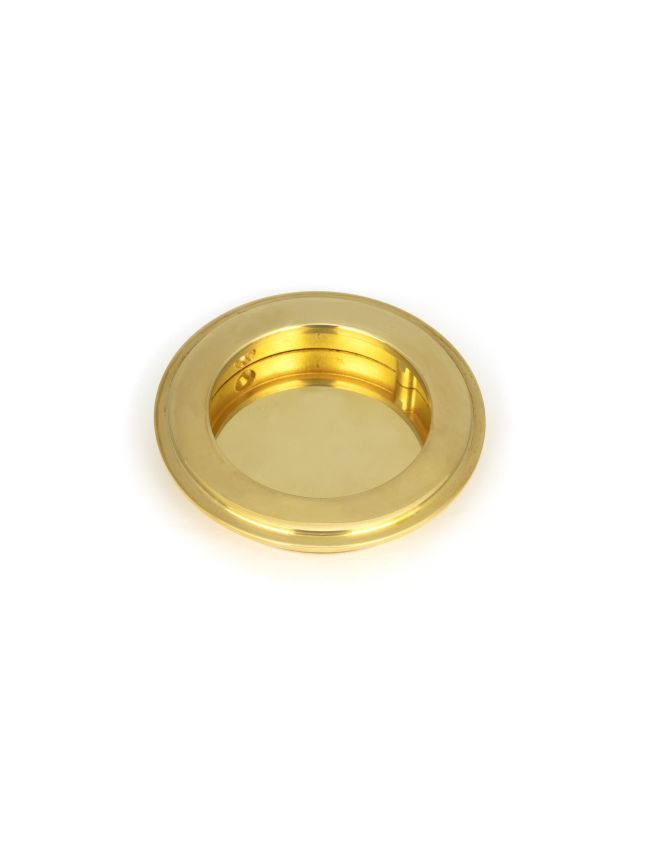Polished Brass 75mm Art Deco Round Pull