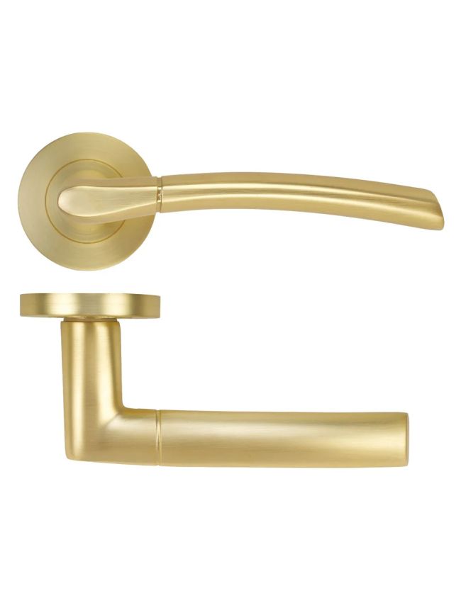 Zoo Hardware Andorra lever on rose - Satin Brass