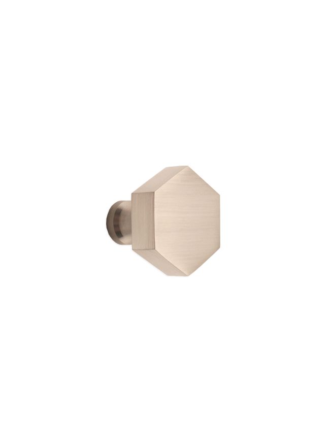 Hexagonal Cupboard Knob Satin Silver