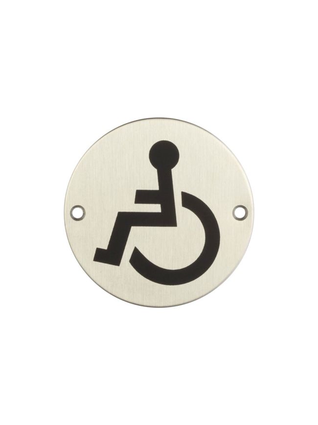 Stainless Steel Disabled Symbol 75mm Satin Stainless Steel - By Frelan Hardware - JS104SSS