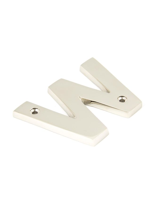Polished Nickel Letter W