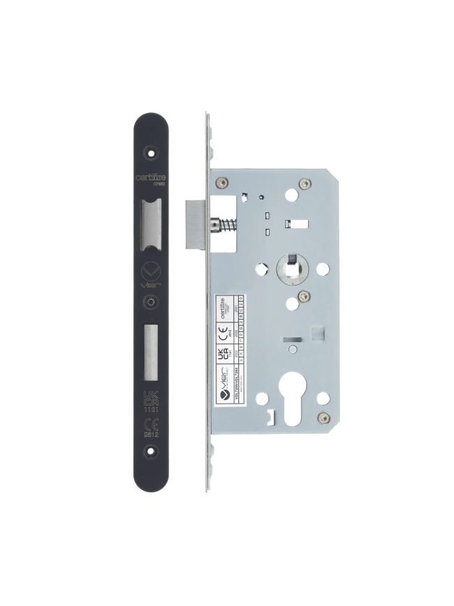 Zoo Hardware 2 Piece - DIN euro sashlock - 72mm c/c - backset 55mm - radius - Black