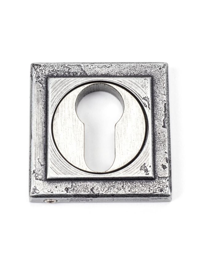 Pewter Round Euro Escutcheon (Square)