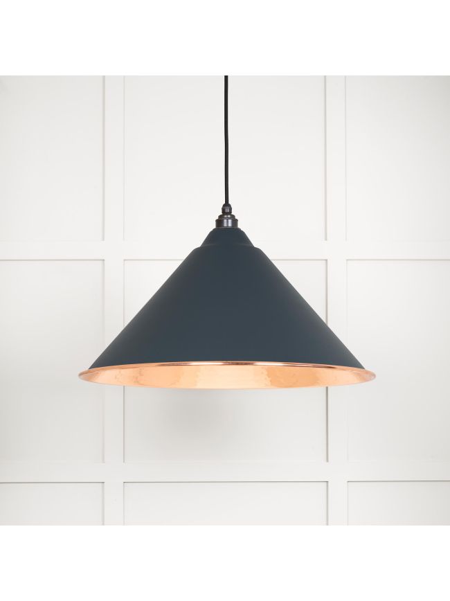 Hammered Copper Hockley Pendant in Soot