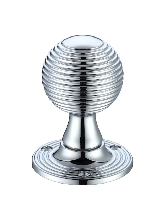 Zoo Hardware Queen Anne Mortice Knob Furniture 60mm Rose dia. - Chrome