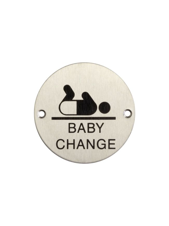 Stainless Steel Baby Change Symbol 75mm Satin Stainless Steel - By Frelan Hardware - JS107SSS