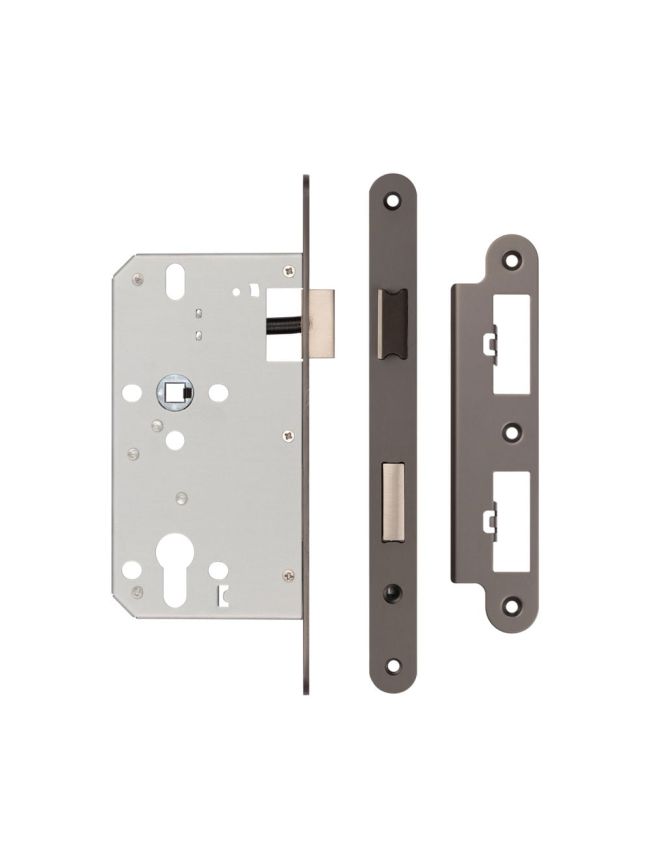 72mm Dark Bronze Din Euro Sashlock Radiused 60mm Backset - By Frelan Hardware - JL-DS60RDB