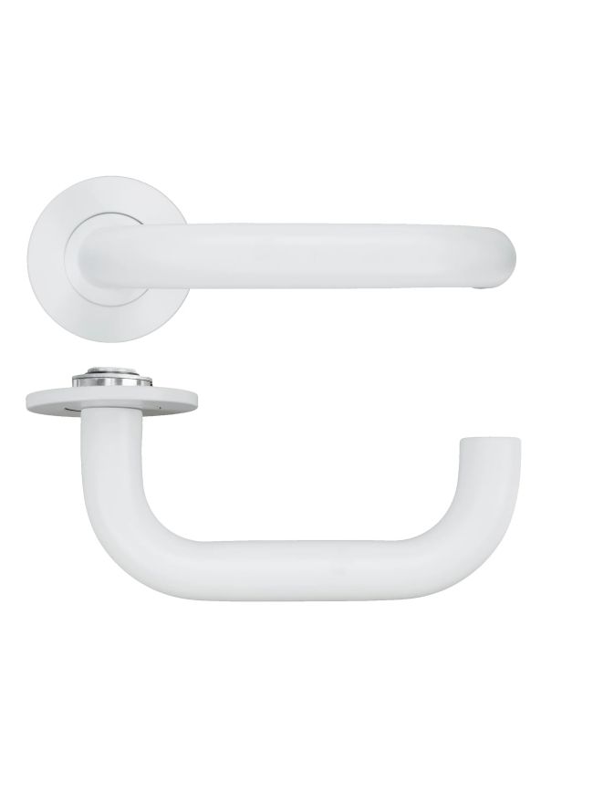 Zoo Hardware Maggiore Lever on 4mm Round Slim Sprung Rose - White