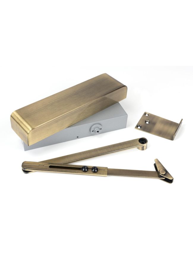 Aged Brass Size 2-5 Door Closer & Cover