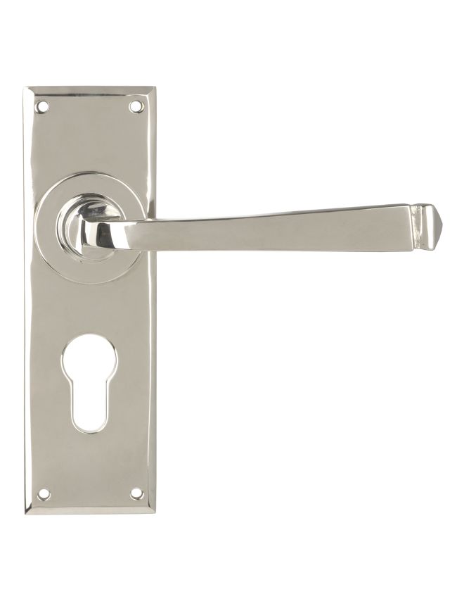 Polished Nickel Avon Lever Euro Lock Set