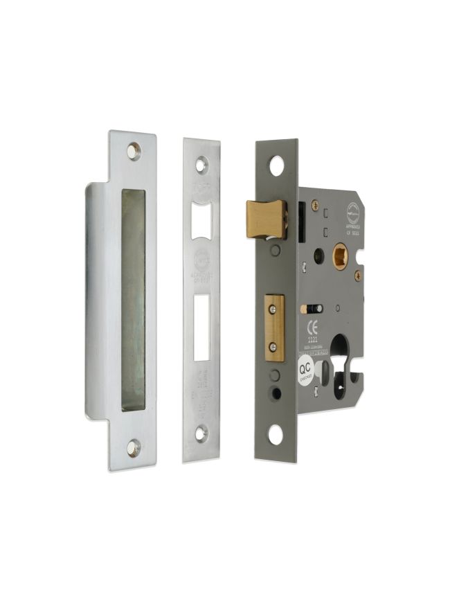 3" CE Euro Profile Mortice Sash Lock - Satin Chrome