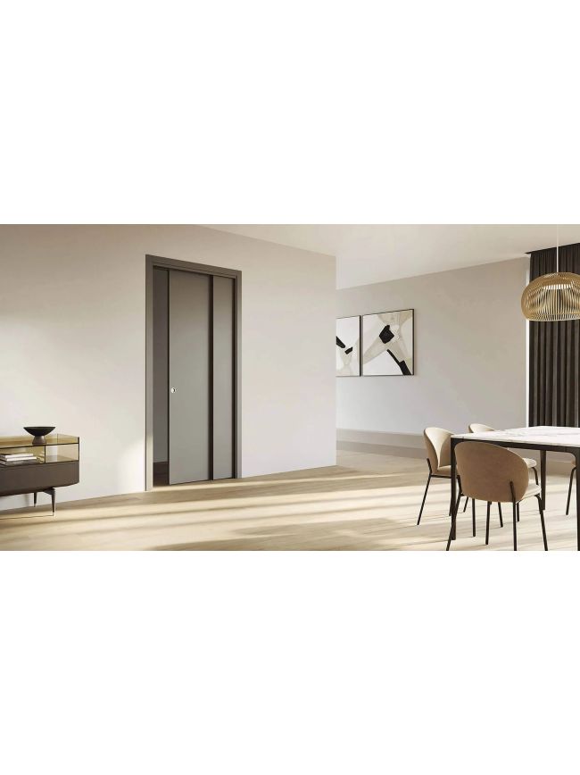 SPECIAL ORDER Ermetika Staffetta Telescopic Pocket Door System 610x1981 Door 180mm WT - Raw Wood Jambs