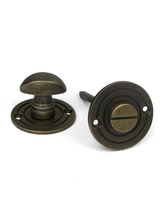 Burnished Brass Round Bathroom Thumbturn