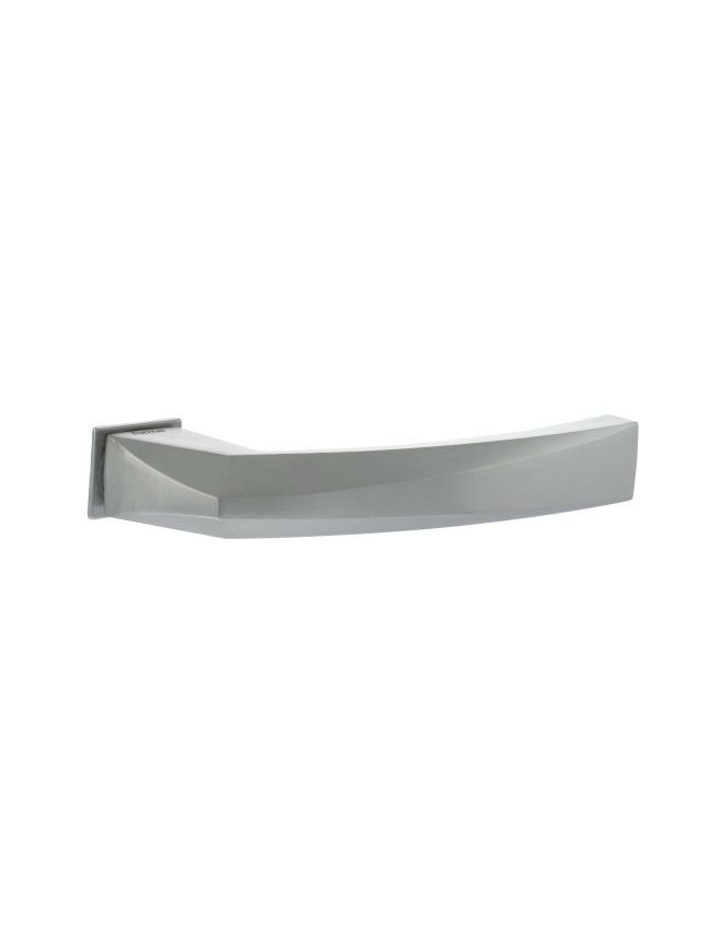 Forme Crystal Lever Door Handle on Concealed Square Rose - Satin Chrome (Pair)