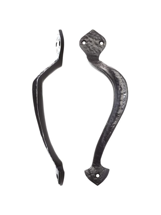 Zoo Hardware Offcentre Pull Handle - 9.5" - Right Hand - Black
