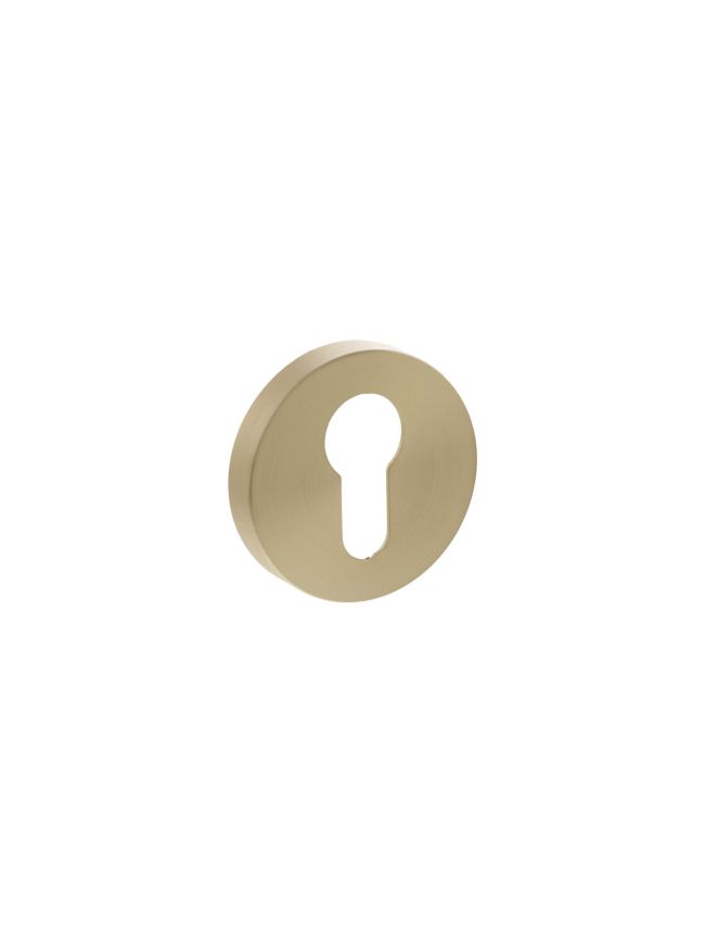 Senza Pari Euro Escutcheons on Minimal Round Rose - Satin Brass (Pair)