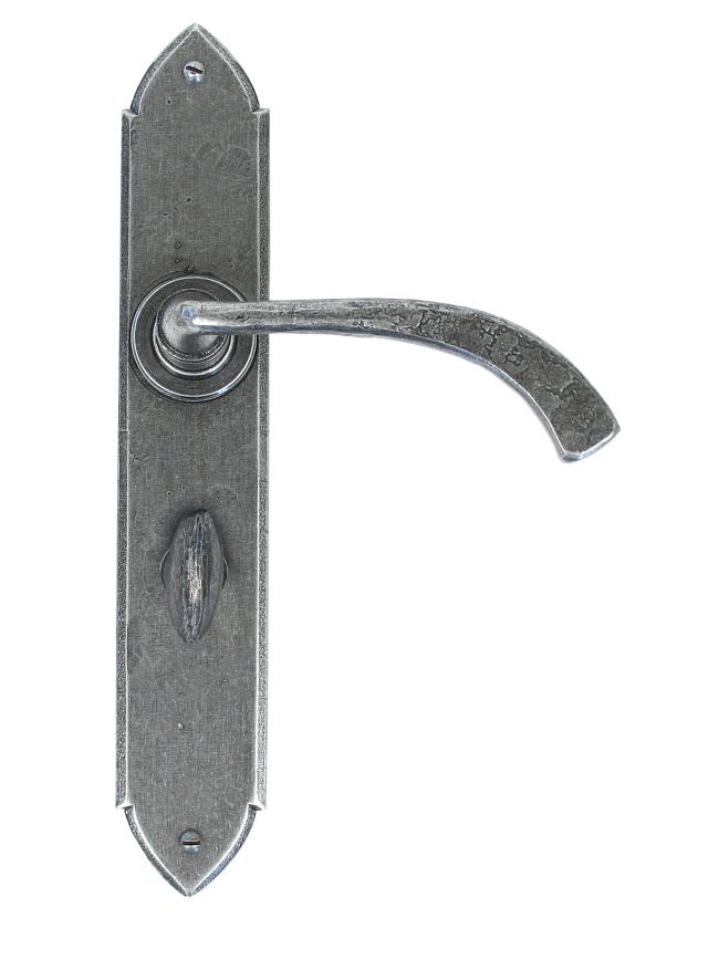 Pewter Gothic Curved Sprung Lever Bathroom Set