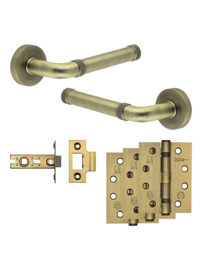 Complete Midtown Door Handle Pack - Internal Doors - Antique Brass - By Frelan Hardware - JE-G1A-AB